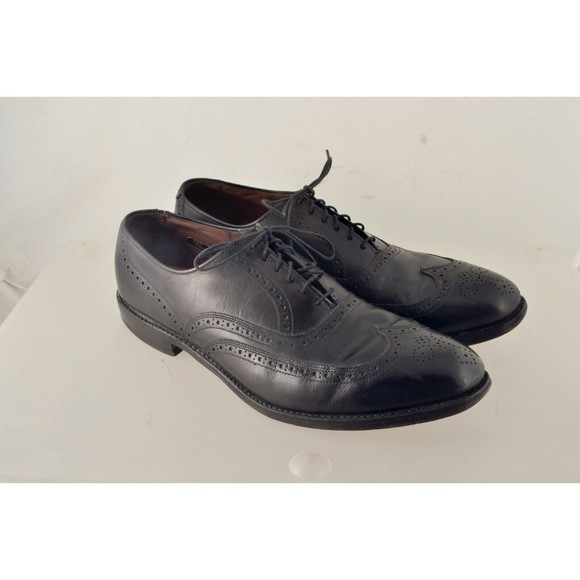 ALLEN EDMONDS CHESTER US 12 A BLACK LEATHER WINGTIP CLOSED VAMP - Picture 2 of 8